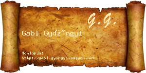 Gabl Gyöngyi névjegykártya